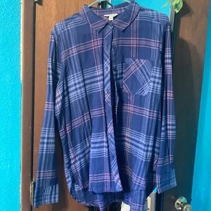 Blue and pink flannel